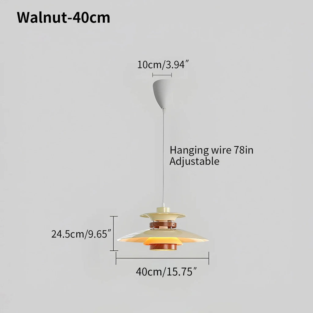 UFO Pendant Light | Adjustable Height, Durable Metal & Wood Design for Kitchen and Dining Areas