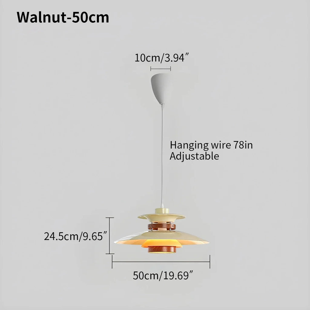 UFO Pendant Light | Adjustable Height, Durable Metal & Wood Design for Kitchen and Dining Areas