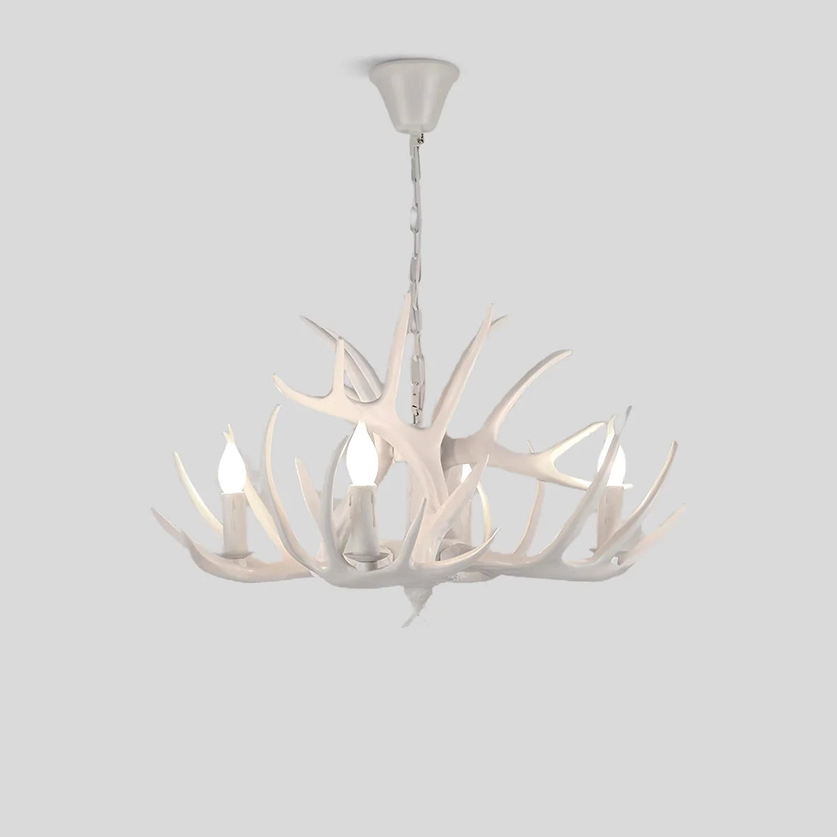 Antler Shape Resin Chandelier | Adjustable Height, Rustic Elegance & Ideal for Living Room, Dining Area, or Entryway