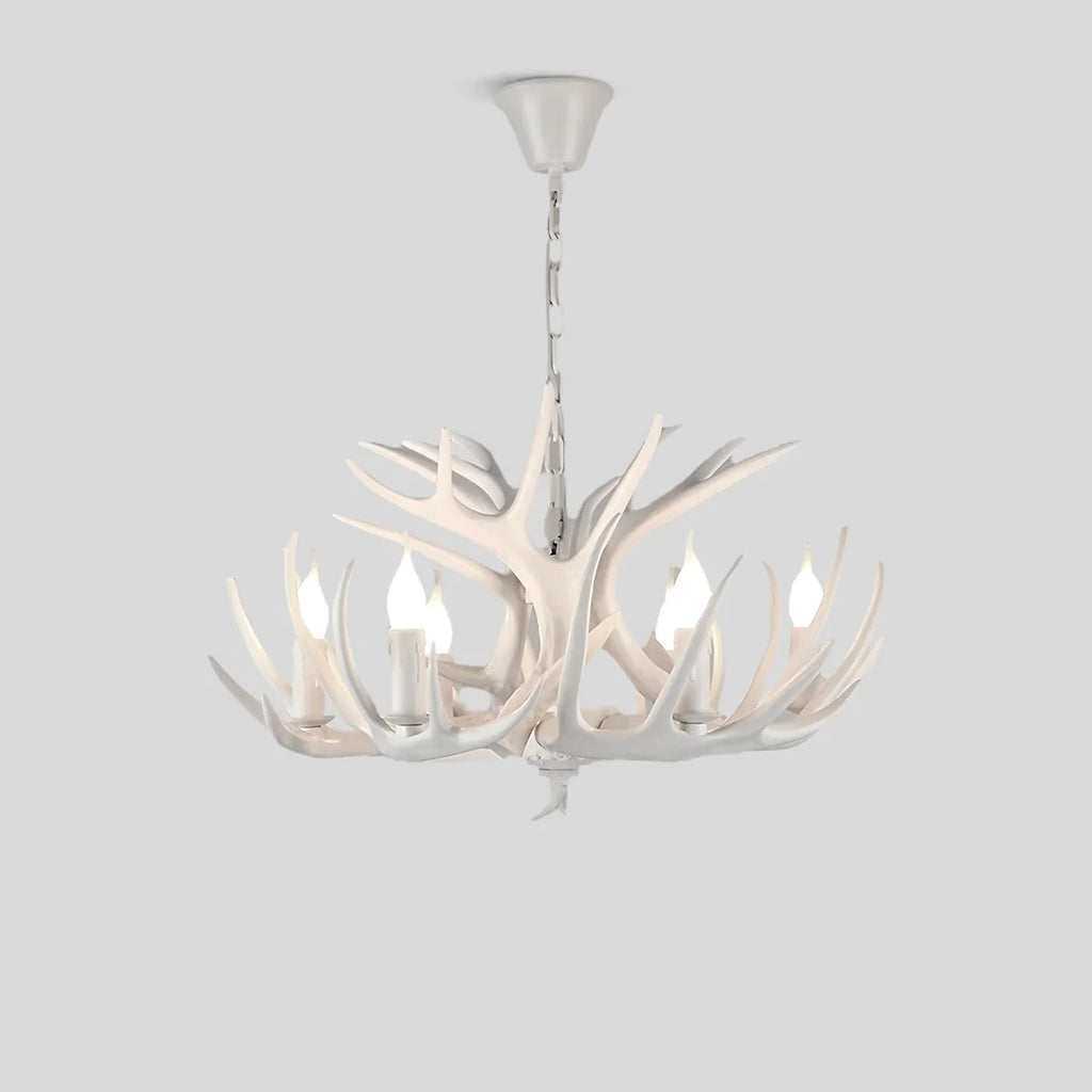 Antler Shape Resin Chandelier | Adjustable Height, Rustic Elegance & Ideal for Living Room, Dining Area, or Entryway
