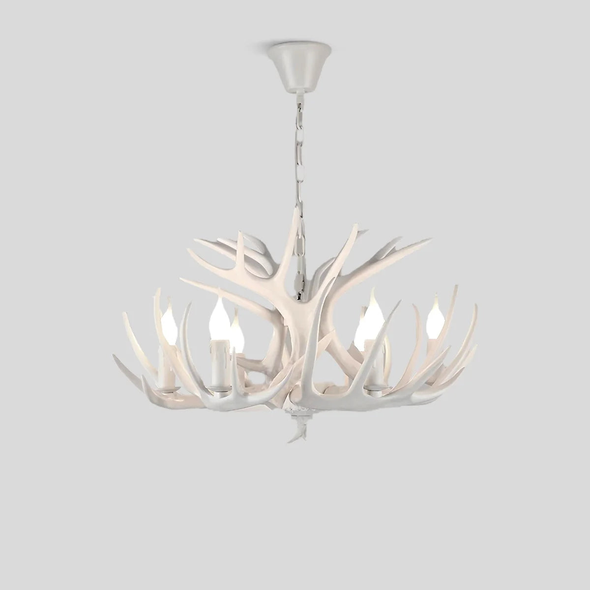 Antler Shape Resin Chandelier | Adjustable Height, Rustic Elegance & Ideal for Living Room, Dining Area, or Entryway