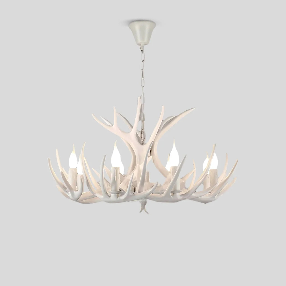 Antler Shape Resin Chandelier | Adjustable Height, Rustic Elegance & Ideal for Living Room, Dining Area, or Entryway