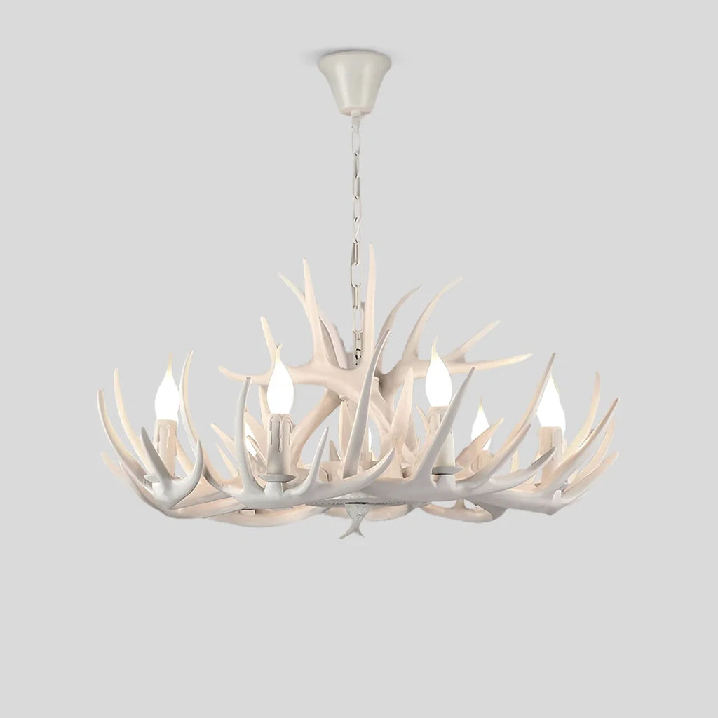 Antler Shape Resin Chandelier | Adjustable Height, Rustic Elegance & Ideal for Living Room, Dining Area, or Entryway