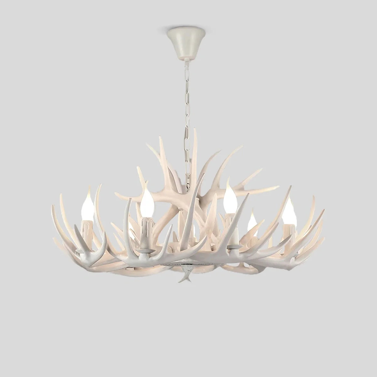 Antler Shape Resin Chandelier | Adjustable Height, Rustic Elegance & Ideal for Living Room, Dining Area, or Entryway