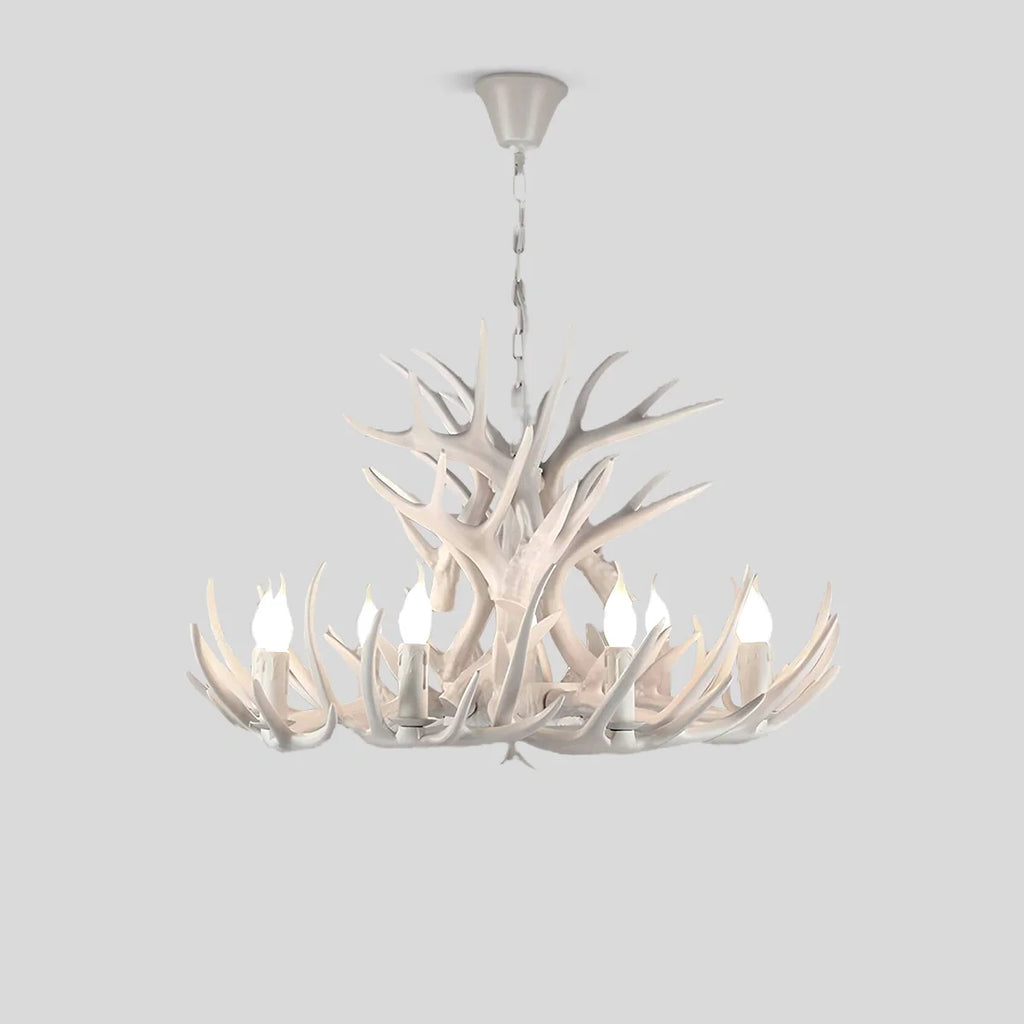 Antler Shape Resin Chandelier | Adjustable Height, Rustic Elegance & Ideal for Living Room, Dining Area, or Entryway