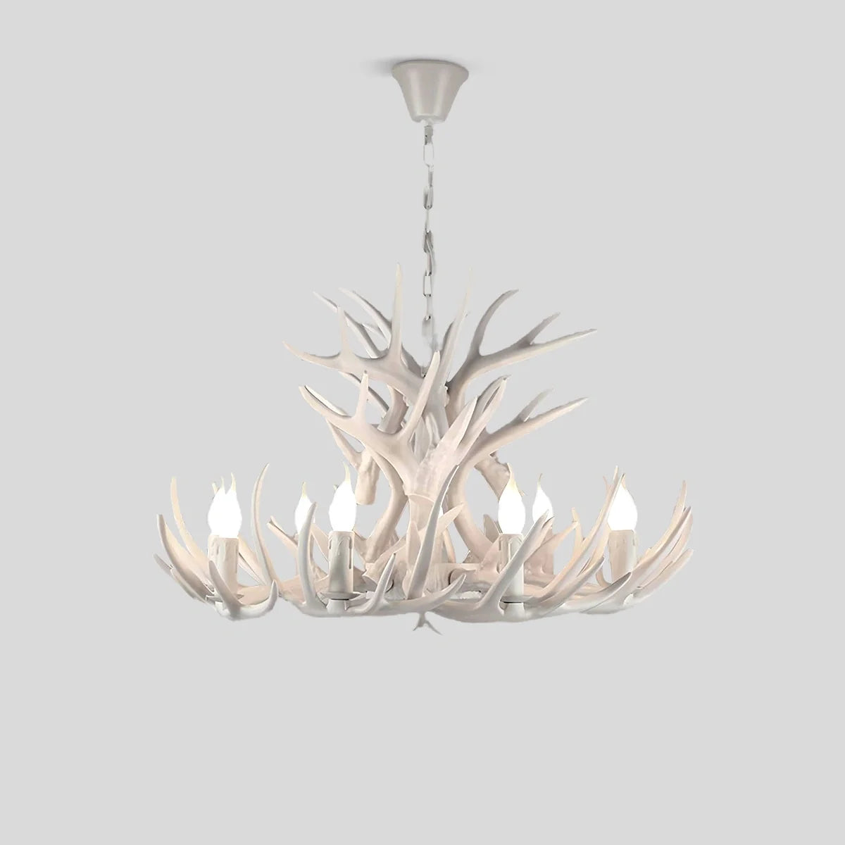 Antler Shape Resin Chandelier | Adjustable Height, Rustic Elegance & Ideal for Living Room, Dining Area, or Entryway
