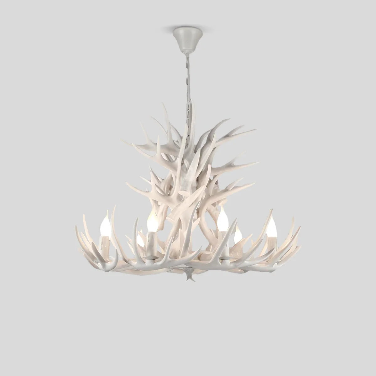 Antler Shape Resin Chandelier | Adjustable Height, Rustic Elegance & Ideal for Living Room, Dining Area, or Entryway