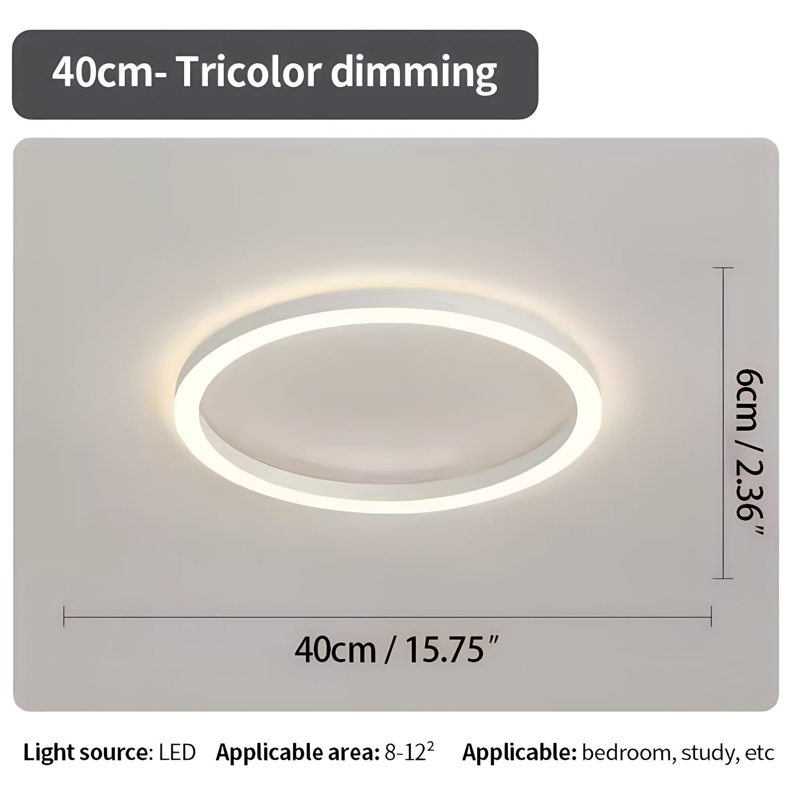 Nordic Circular LED Ceiling Lamp | Energy-Smart, Gentle Diffused Glow & Ideal for Bedroom, Hallway or Living Area