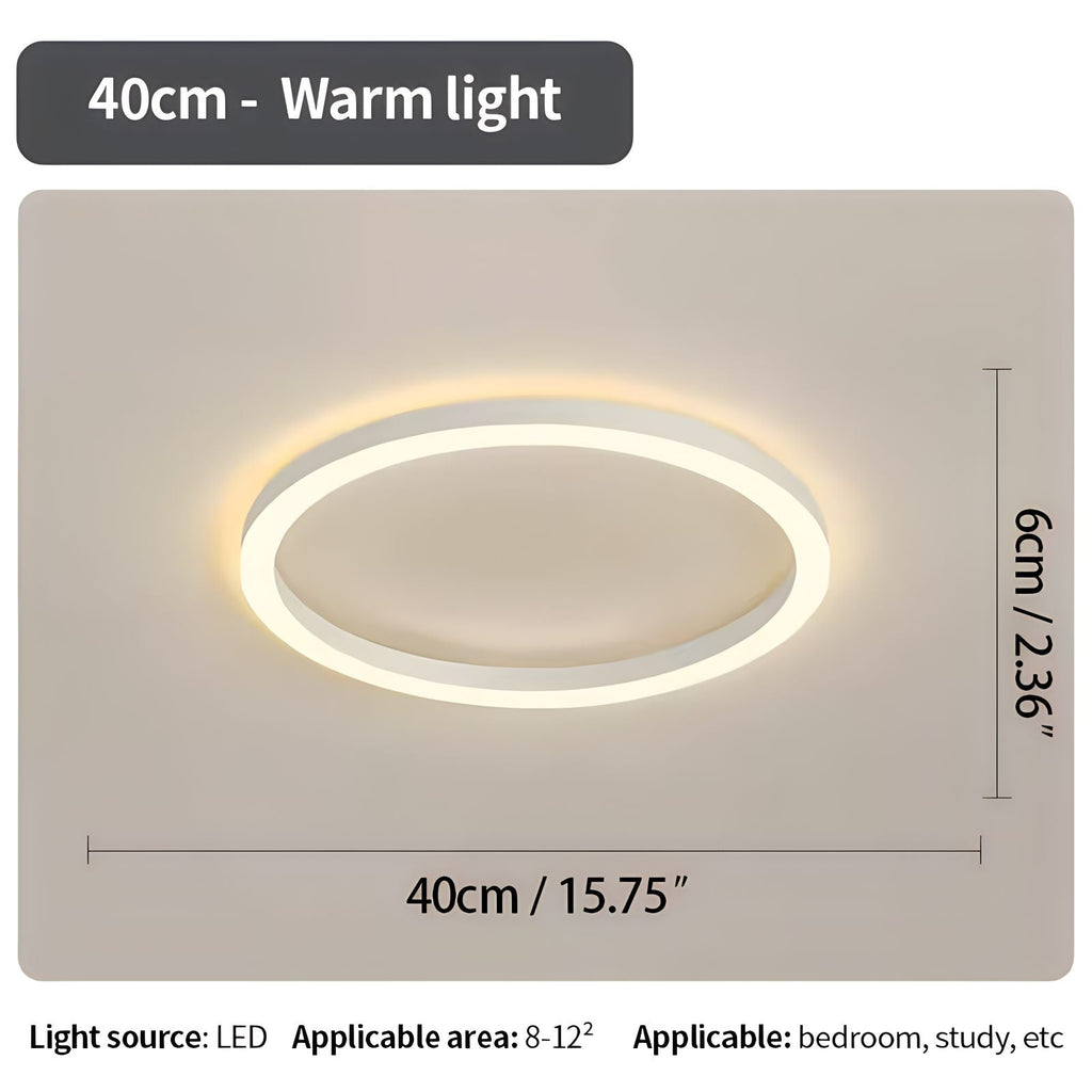 Nordic Circular LED Ceiling Lamp | Energy-Smart, Gentle Diffused Glow & Ideal for Bedroom, Hallway or Living Area