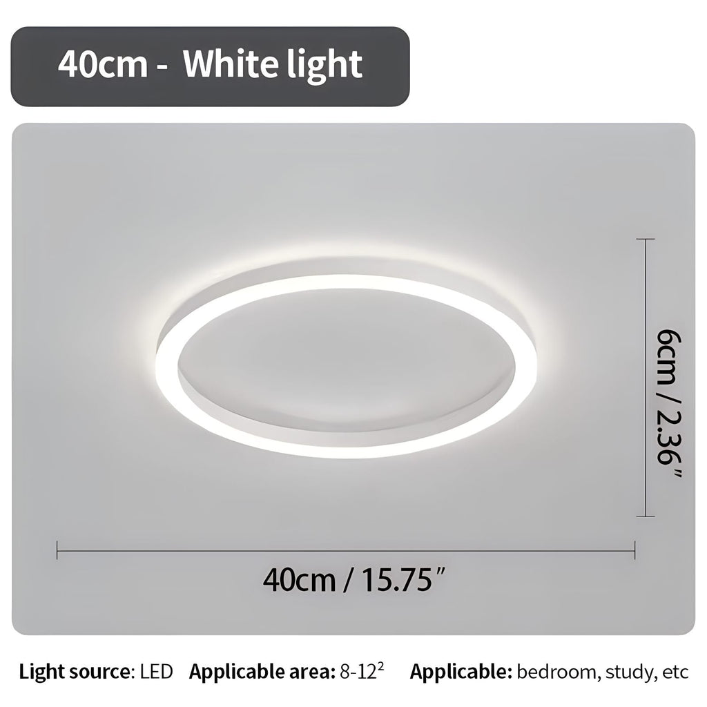 Nordic Circular LED Ceiling Lamp | Energy-Smart, Gentle Diffused Glow & Ideal for Bedroom, Hallway or Living Area