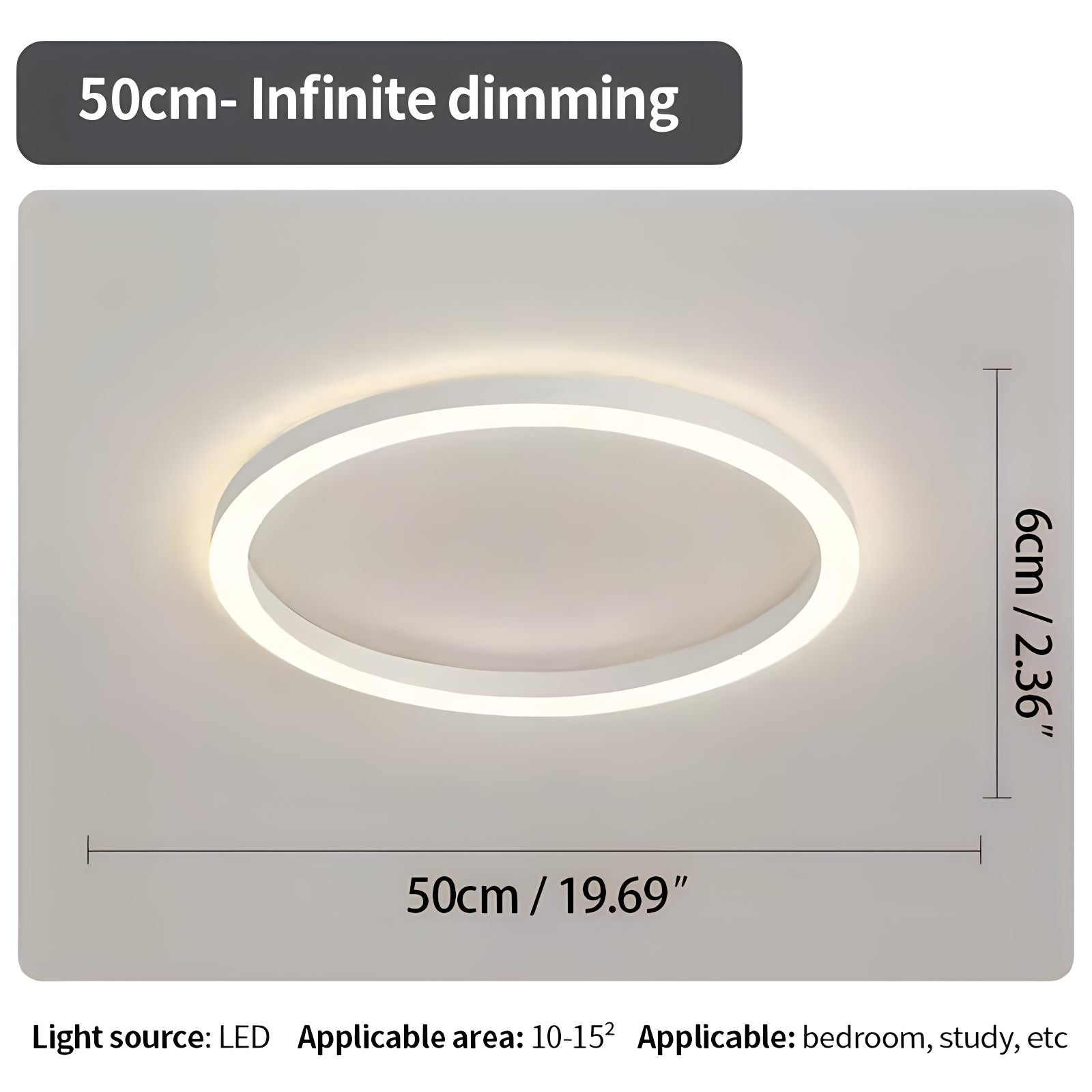 Nordic Circular LED Ceiling Lamp | Energy-Smart, Gentle Diffused Glow & Ideal for Bedroom, Hallway or Living Area