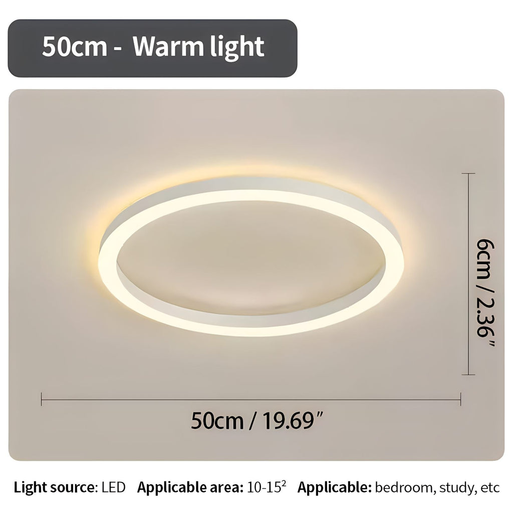 Nordic Circular LED Ceiling Lamp | Energy-Smart, Gentle Diffused Glow & Ideal for Bedroom, Hallway or Living Area