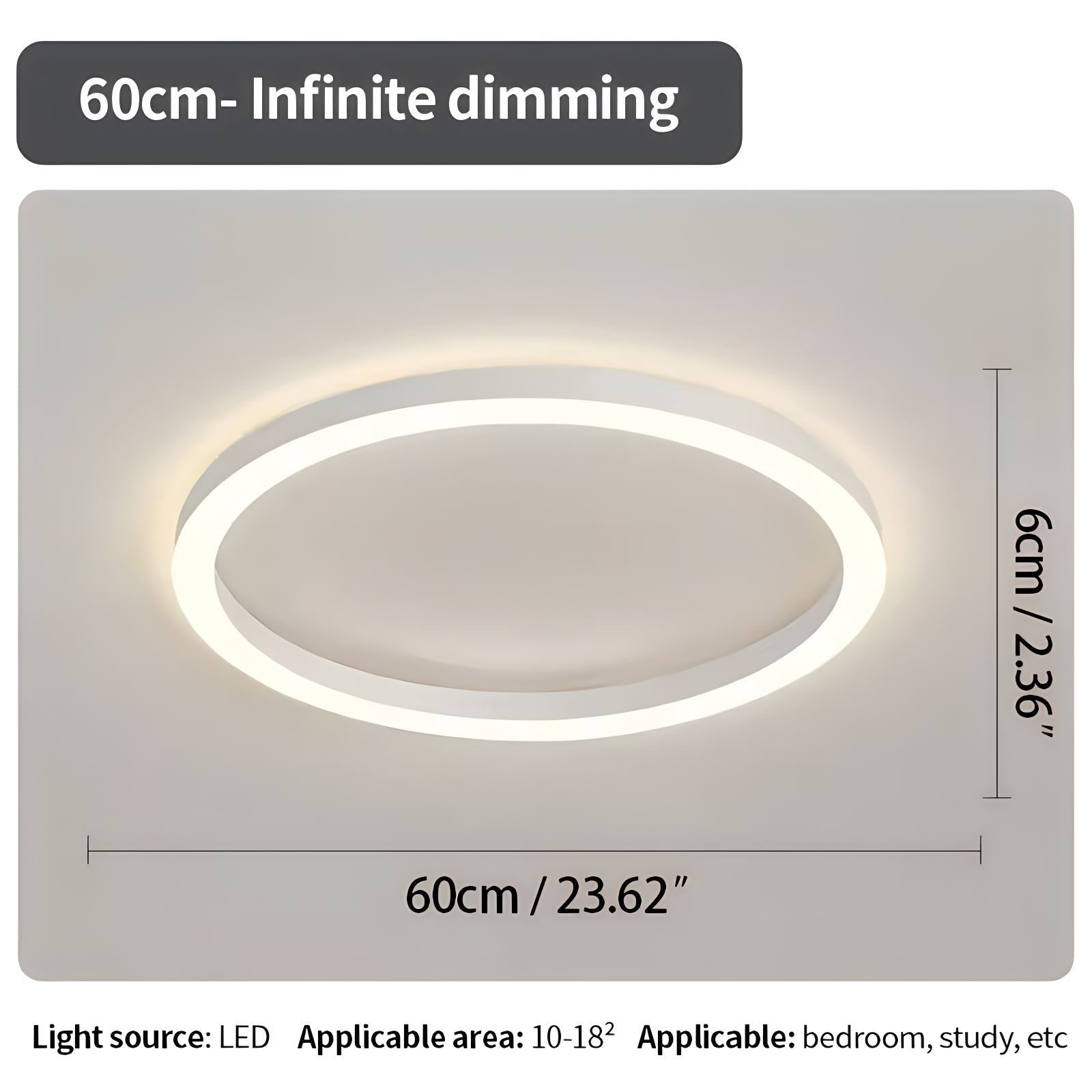 Nordic Circular LED Ceiling Lamp | Energy-Smart, Gentle Diffused Glow & Ideal for Bedroom, Hallway or Living Area