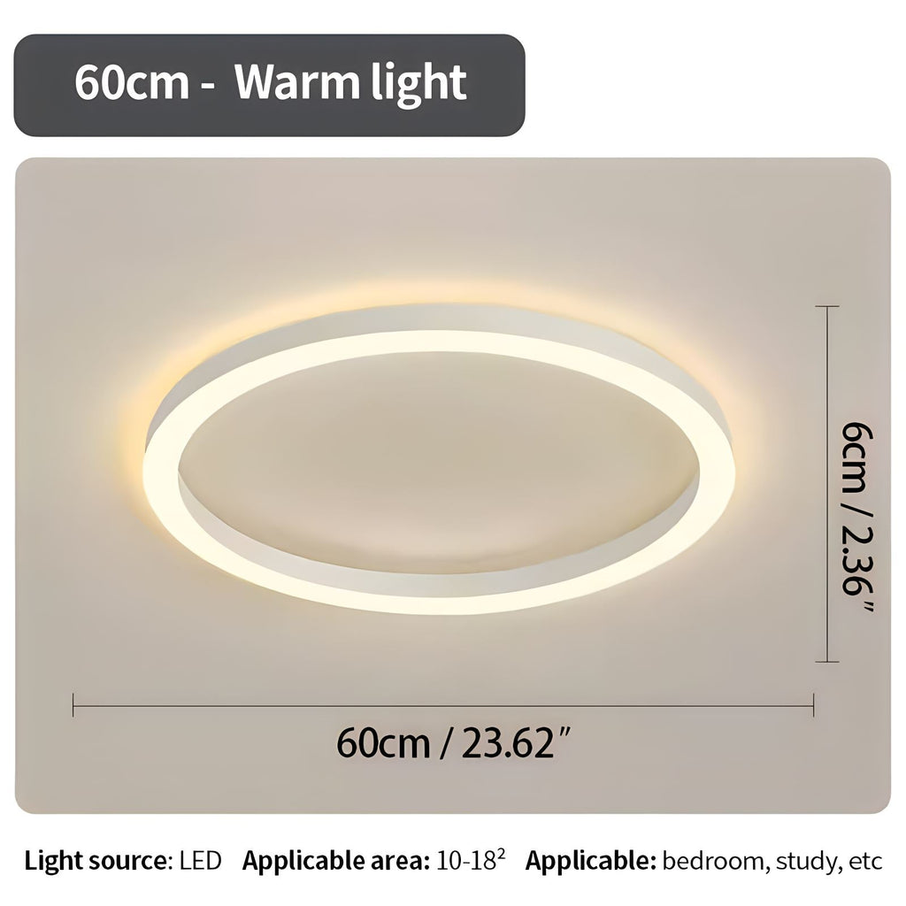 Nordic Circular LED Ceiling Lamp | Energy-Smart, Gentle Diffused Glow & Ideal for Bedroom, Hallway or Living Area