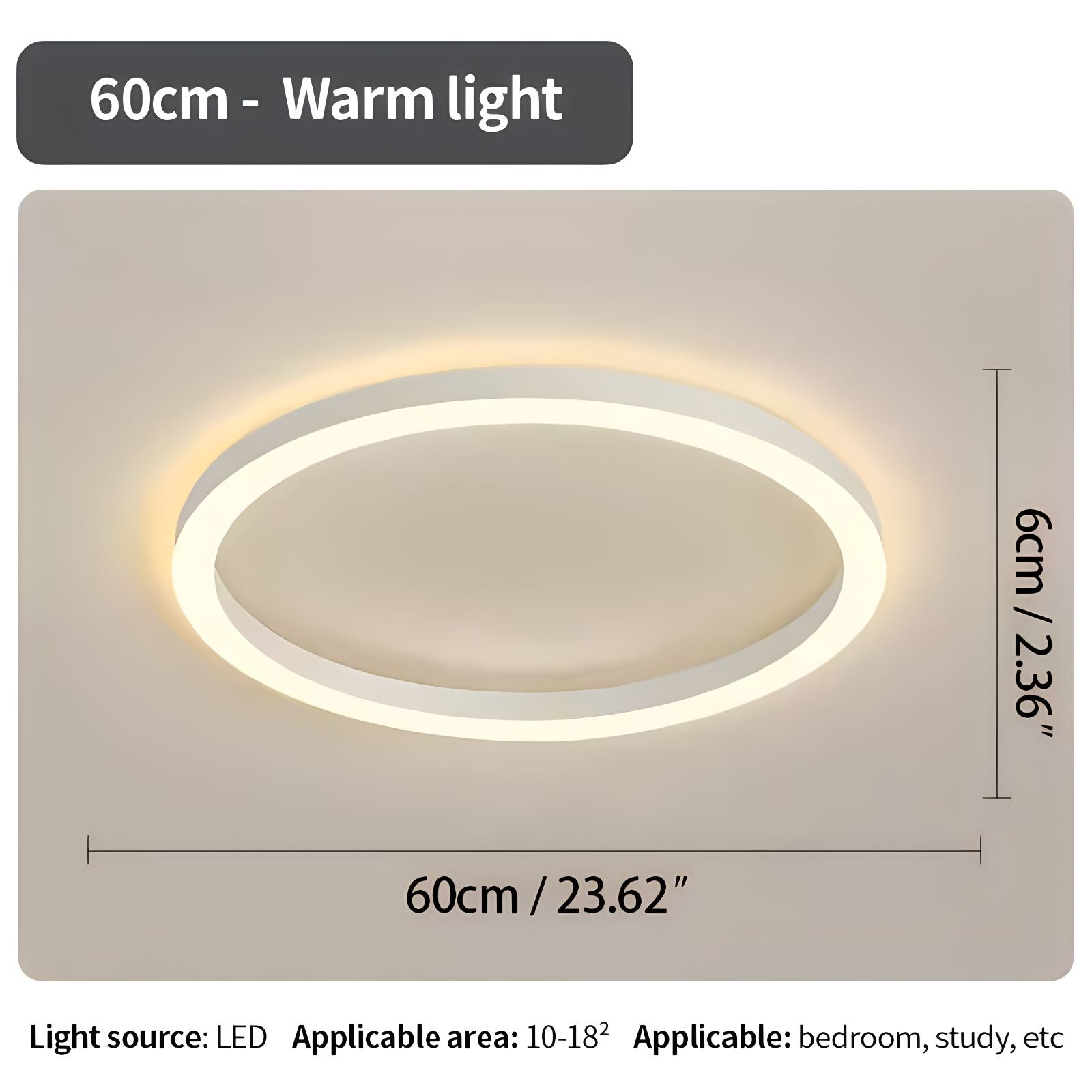 Nordic Circular LED Ceiling Lamp | Energy-Smart, Gentle Diffused Glow & Ideal for Bedroom, Hallway or Living Area