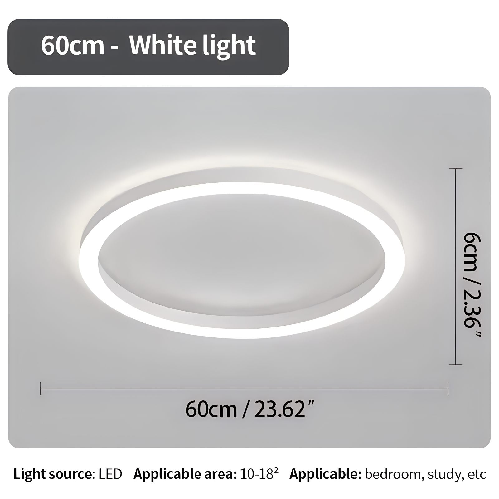 Nordic Circular LED Ceiling Lamp | Energy-Smart, Gentle Diffused Glow & Ideal for Bedroom, Hallway or Living Area