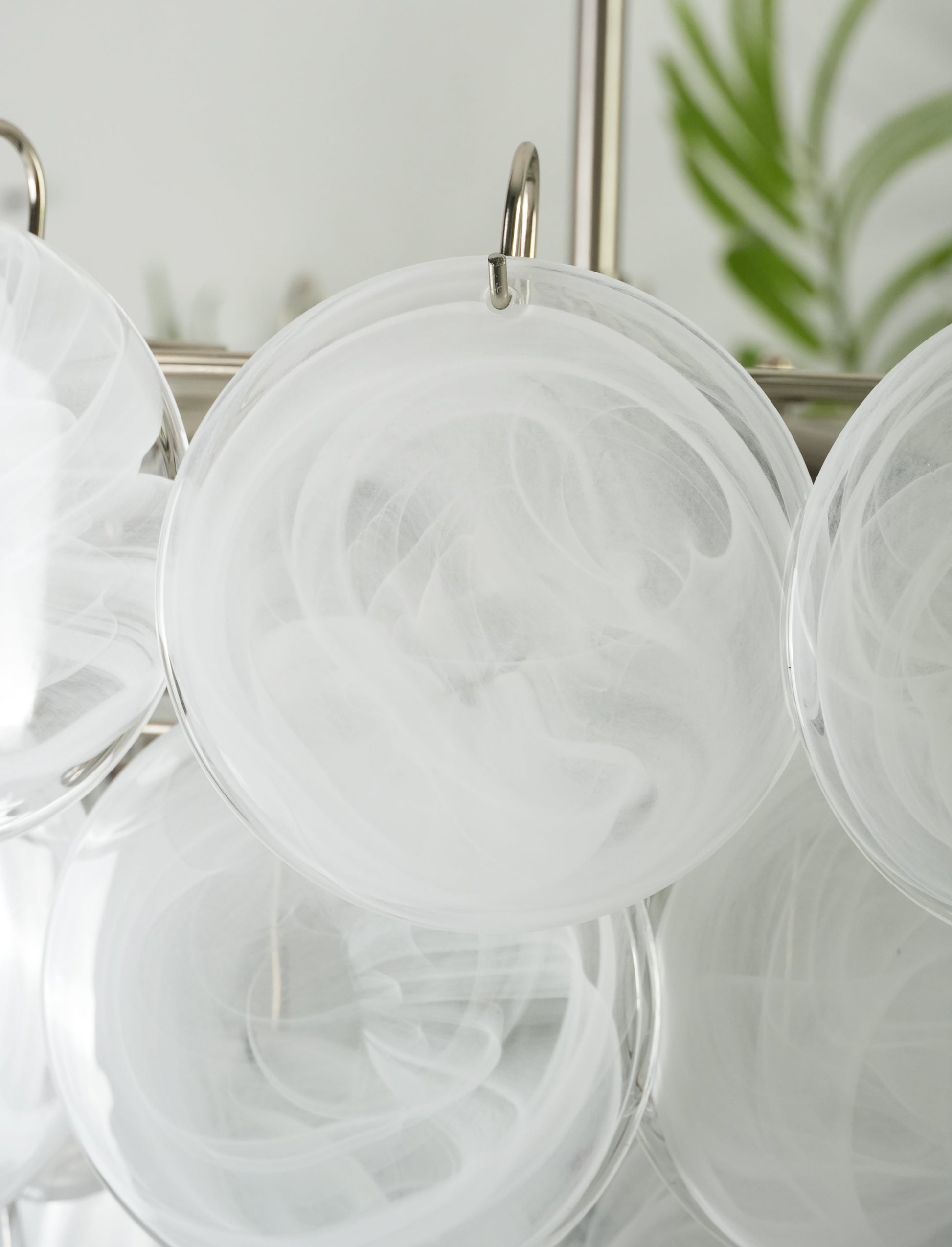 Murano Glass Disc Chandelier - Modern Pendant Light Fixture for Dining Room & Living Room Decor