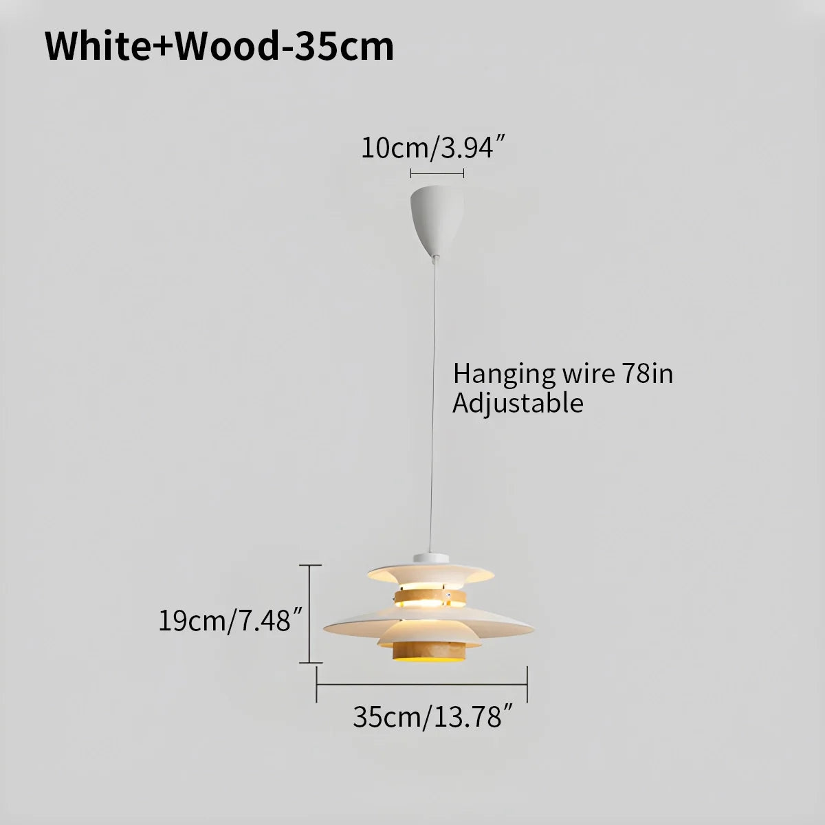 UFO Pendant Light | Adjustable Height, Durable Metal & Wood Design for Kitchen and Dining Areas