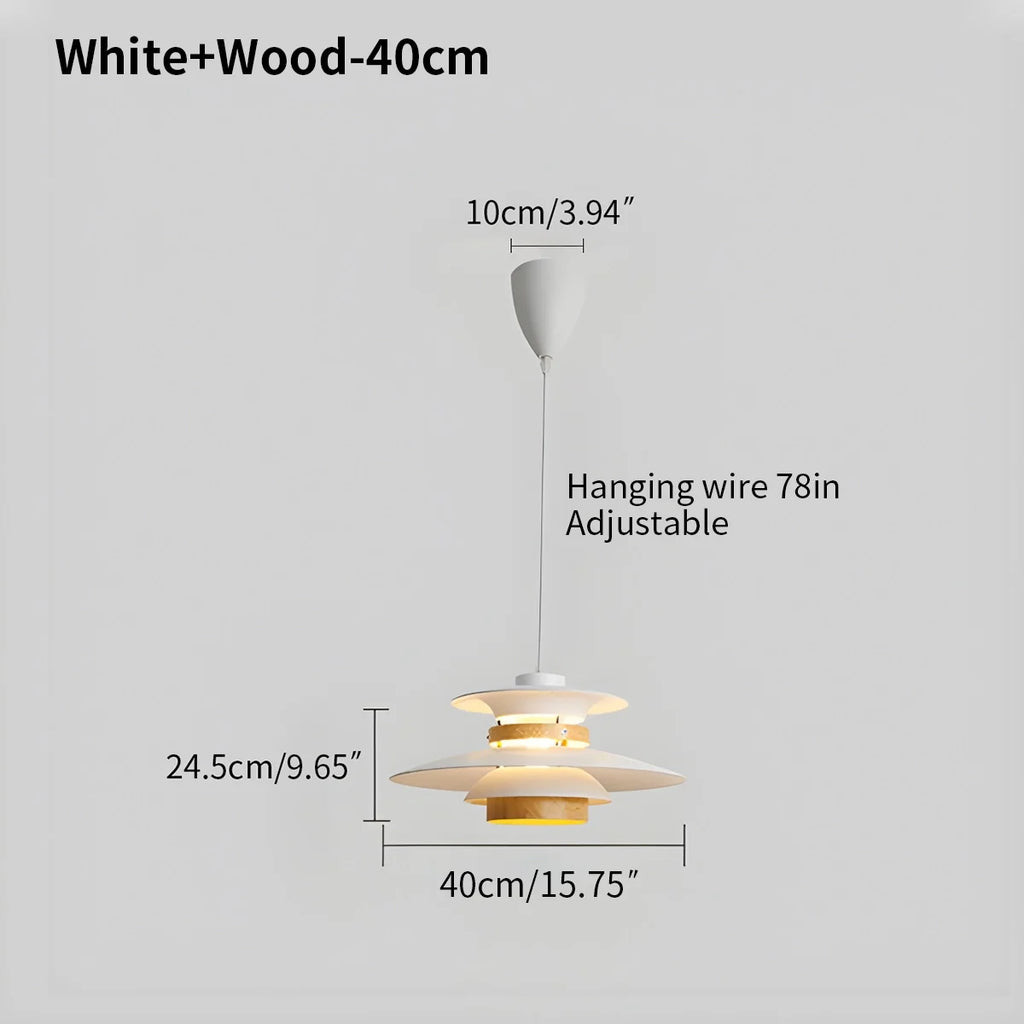 UFO Pendant Light | Adjustable Height, Durable Metal & Wood Design for Kitchen and Dining Areas