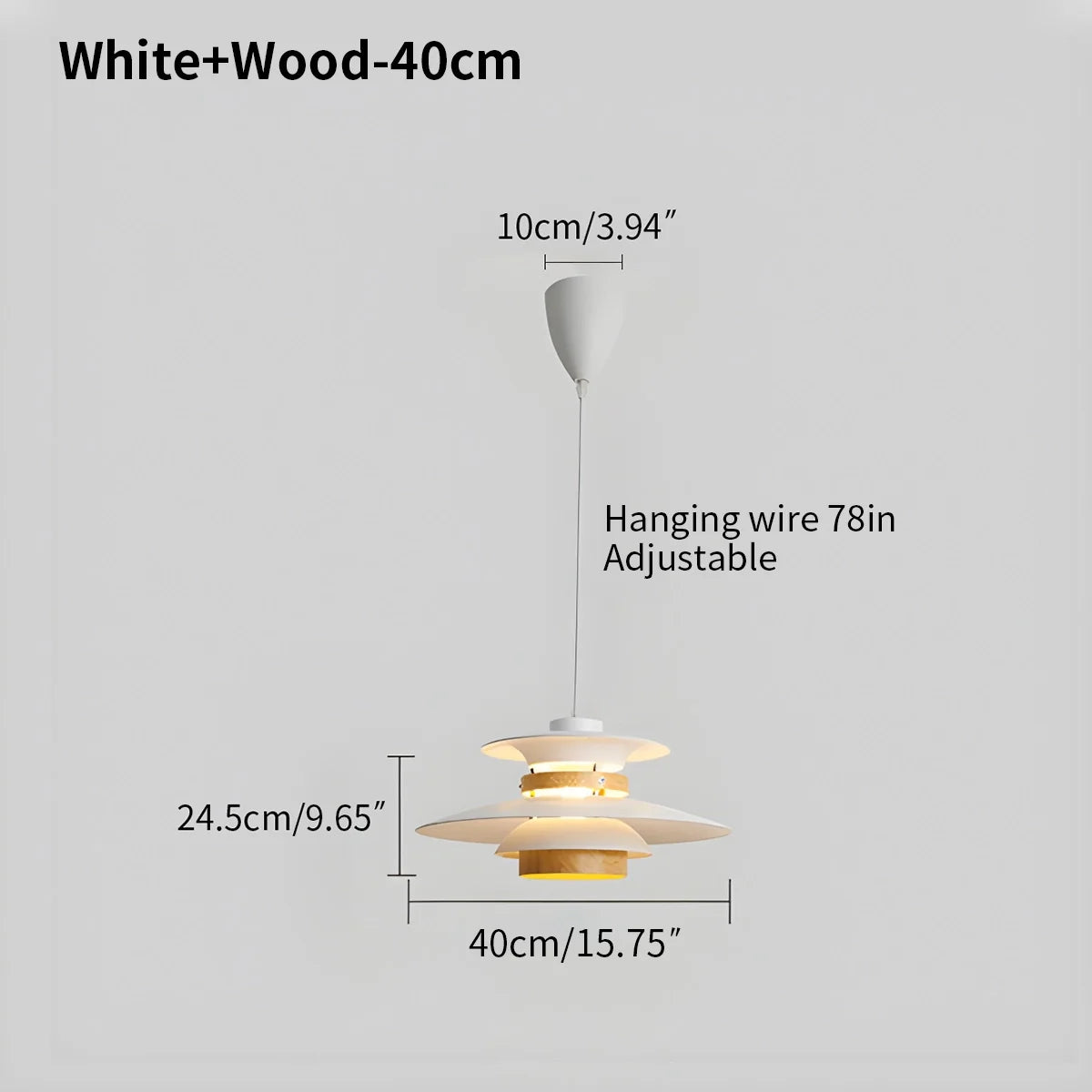 UFO Pendant Light | Adjustable Height, Durable Metal & Wood Design for Kitchen and Dining Areas