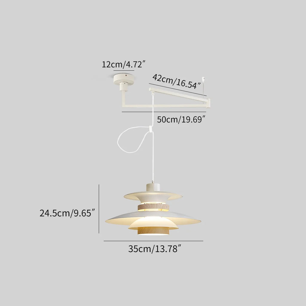 UFO Pendant Light | Adjustable Height, Durable Metal & Wood Design for Kitchen and Dining Areas