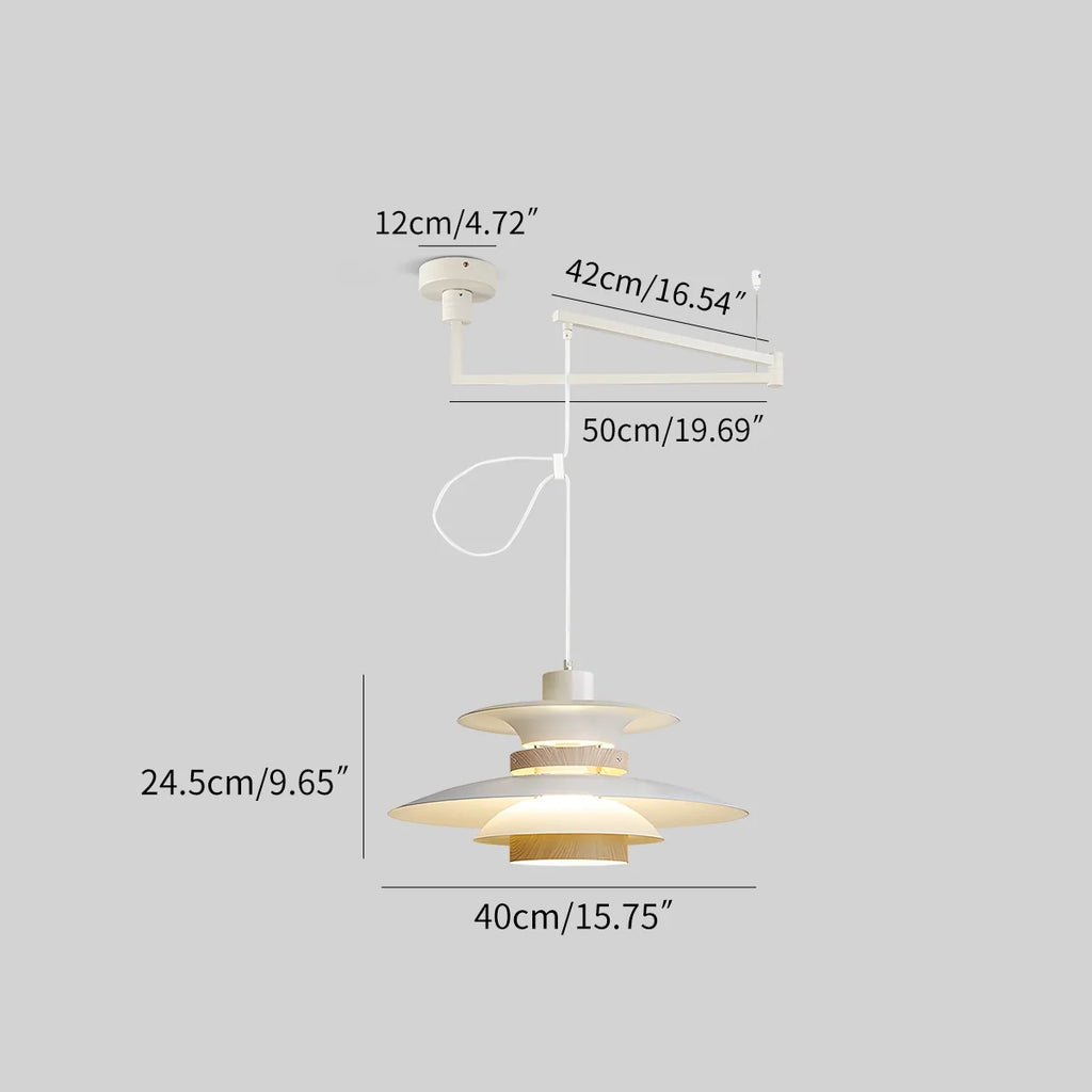 UFO Pendant Light | Adjustable Height, Durable Metal & Wood Design for Kitchen and Dining Areas