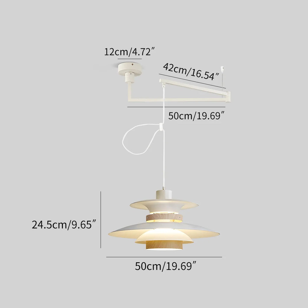 UFO Pendant Light | Adjustable Height, Durable Metal & Wood Design for Kitchen and Dining Areas