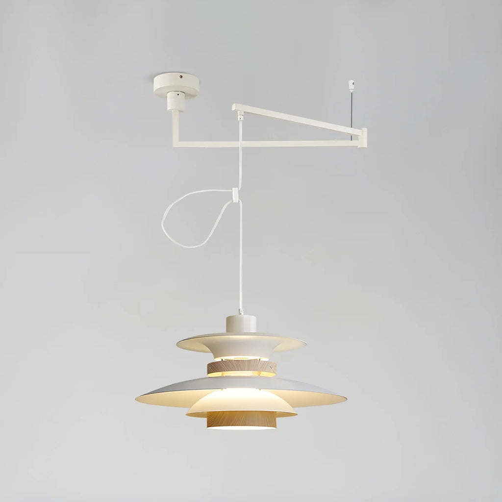 UFO Pendant Light | Adjustable Height, Durable Metal & Wood Design for Kitchen and Dining Areas