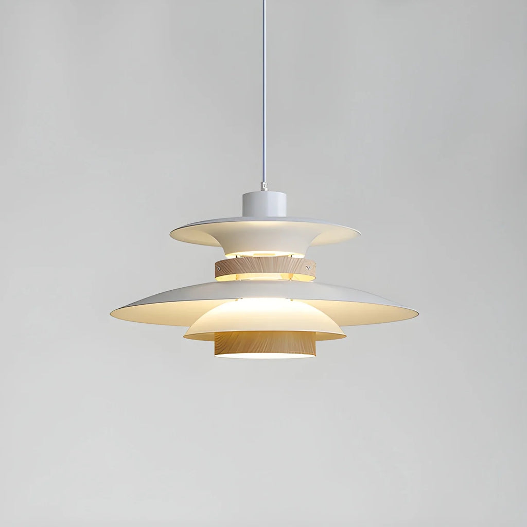 UFO Pendant Light | Adjustable Height, Durable Metal & Wood Design for Kitchen and Dining Areas