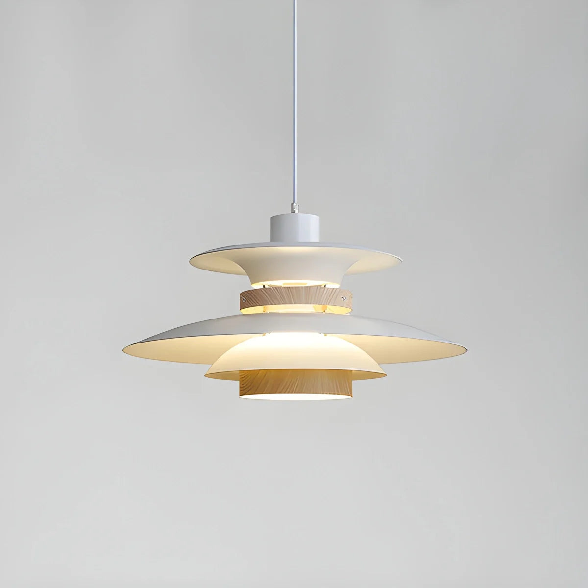 UFO Pendant Light | Adjustable Height, Durable Metal & Wood Design for Kitchen and Dining Areas