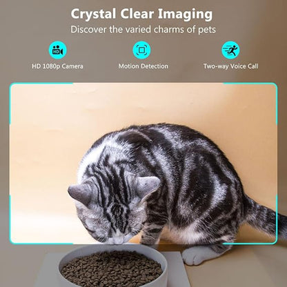 WiFi Automatic Cat Feeder with Camera | Perfect Gifts for Cats, Home Connectivity for Easy Monitoring and Feeding