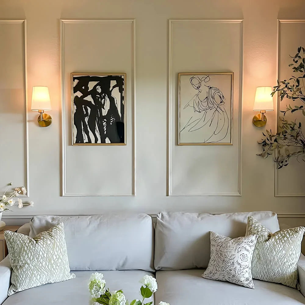 Wireless Fabric Wall Lamp Set - Modern Soft Light Fixtures for Bedroom, Living Room, and Hallway Decor (2 Packs)