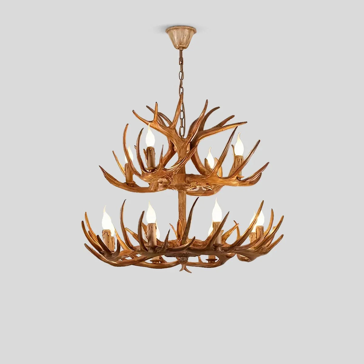 Antler Shape Resin Chandelier | Adjustable Height, Rustic Elegance & Ideal for Living Room, Dining Area, or Entryway