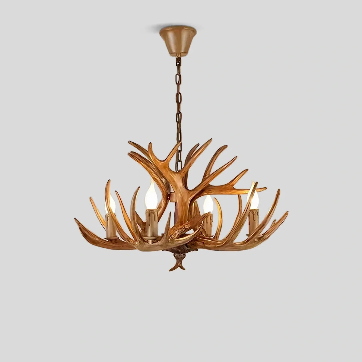 Antler Shape Resin Chandelier | Adjustable Height, Rustic Elegance & Ideal for Living Room, Dining Area, or Entryway