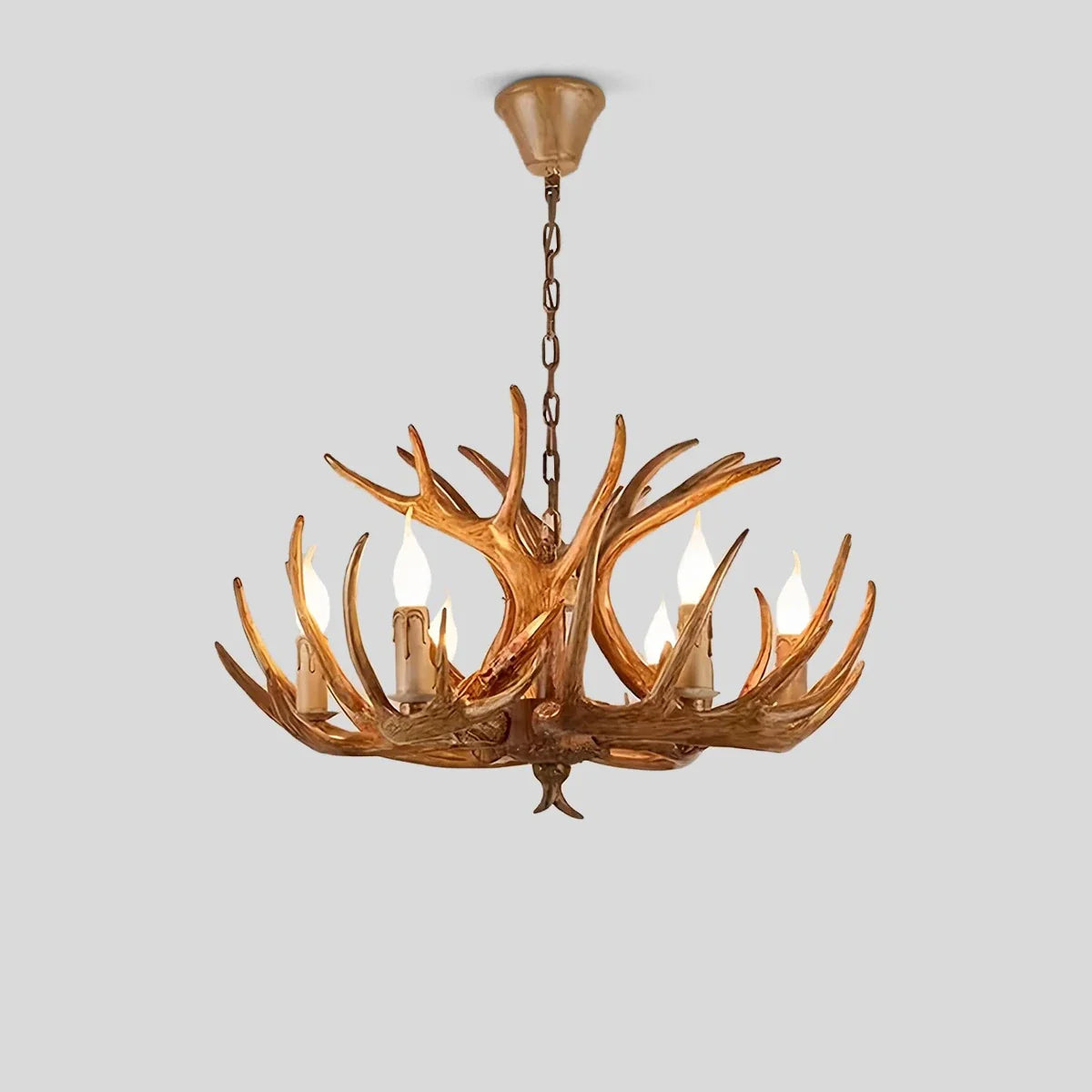 Antler Shape Resin Chandelier | Adjustable Height, Rustic Elegance & Ideal for Living Room, Dining Area, or Entryway
