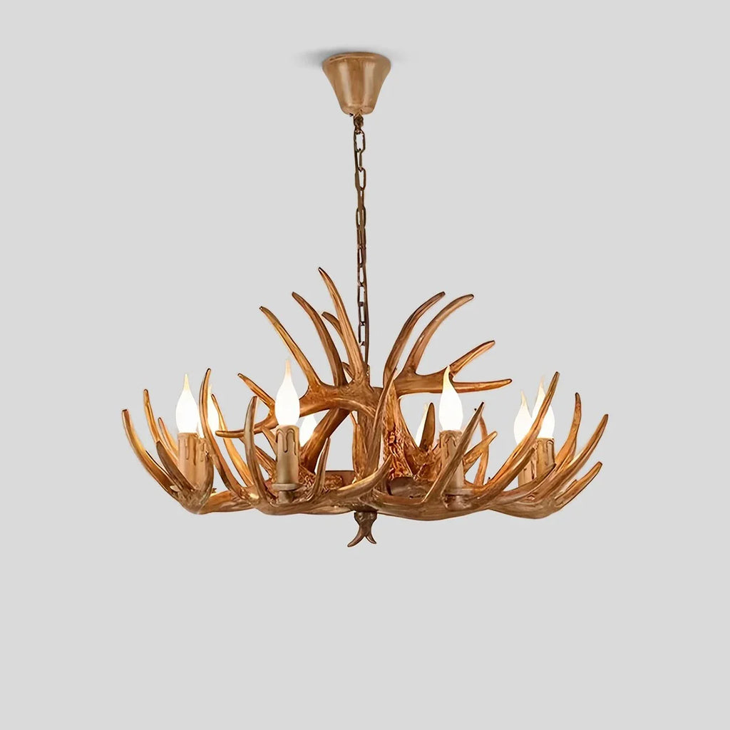 Antler Shape Resin Chandelier | Adjustable Height, Rustic Elegance & Ideal for Living Room, Dining Area, or Entryway