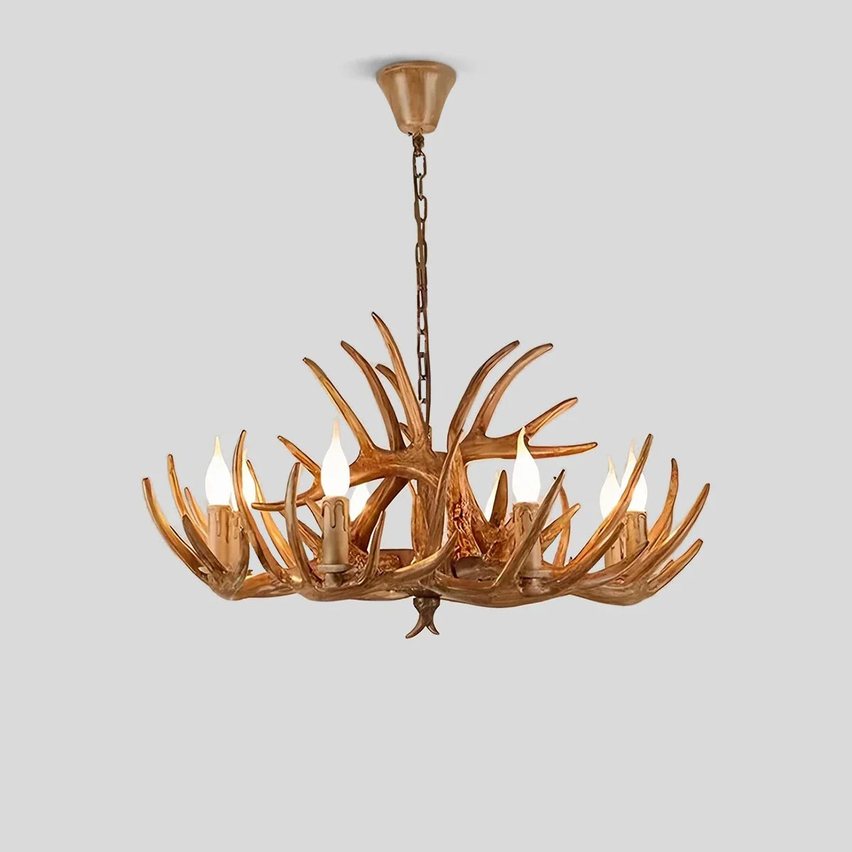 Antler Shape Resin Chandelier | Adjustable Height, Rustic Elegance & Ideal for Living Room, Dining Area, or Entryway