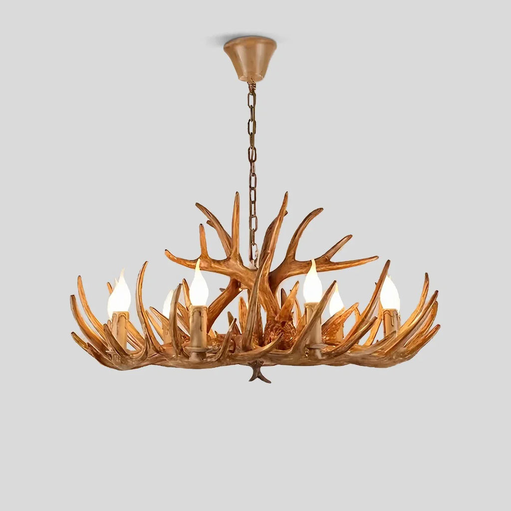 Antler Shape Resin Chandelier | Adjustable Height, Rustic Elegance & Ideal for Living Room, Dining Area, or Entryway