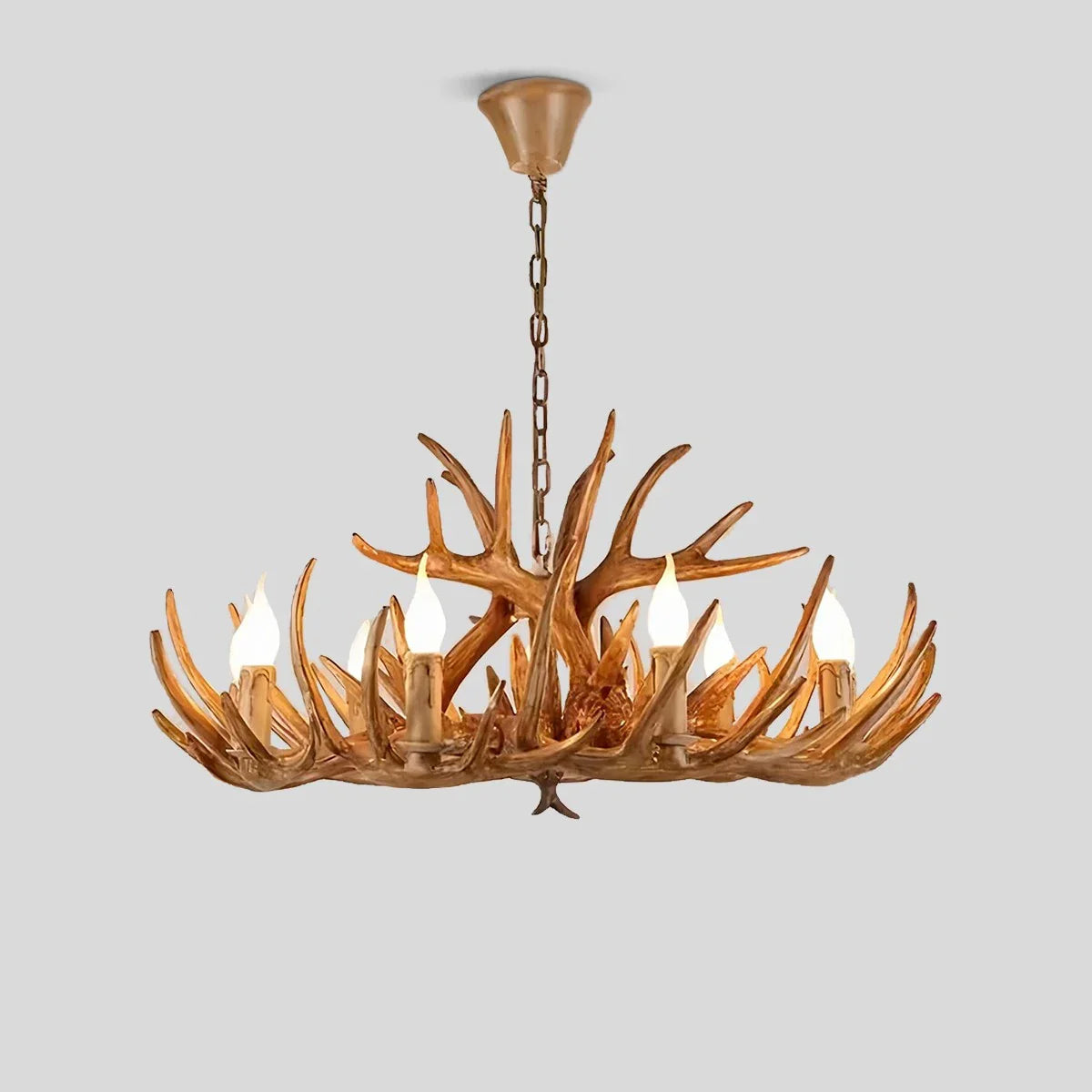 Antler Shape Resin Chandelier | Adjustable Height, Rustic Elegance & Ideal for Living Room, Dining Area, or Entryway