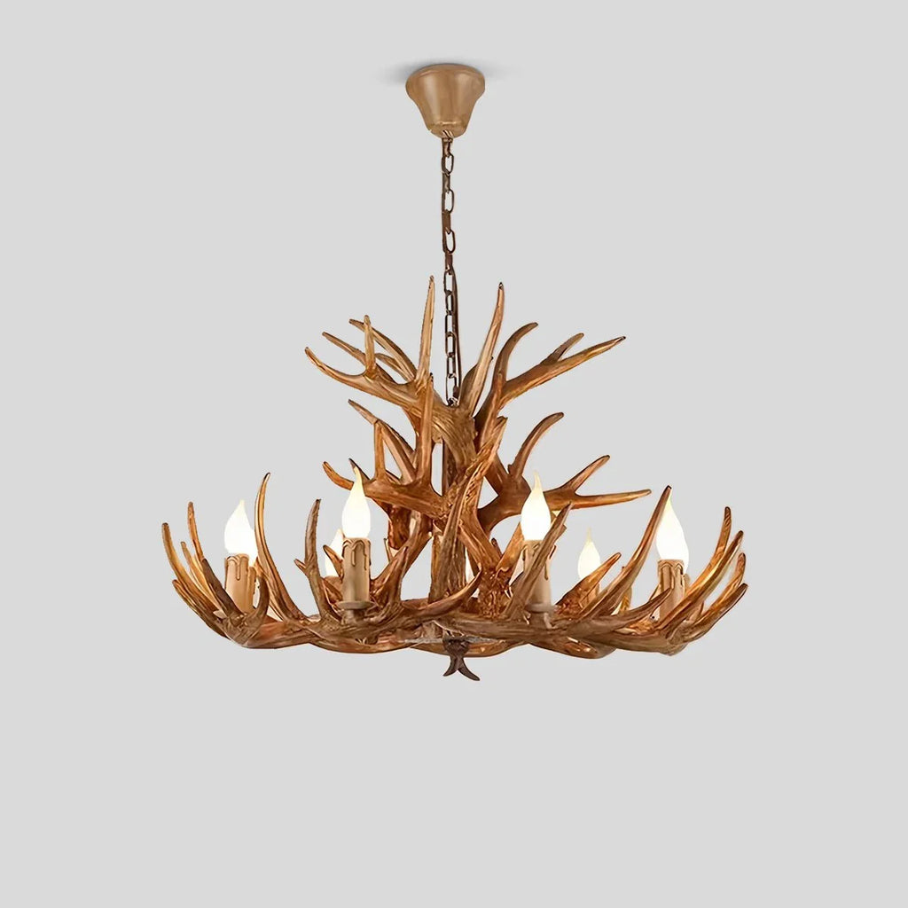 Antler Shape Resin Chandelier | Adjustable Height, Rustic Elegance & Ideal for Living Room, Dining Area, or Entryway