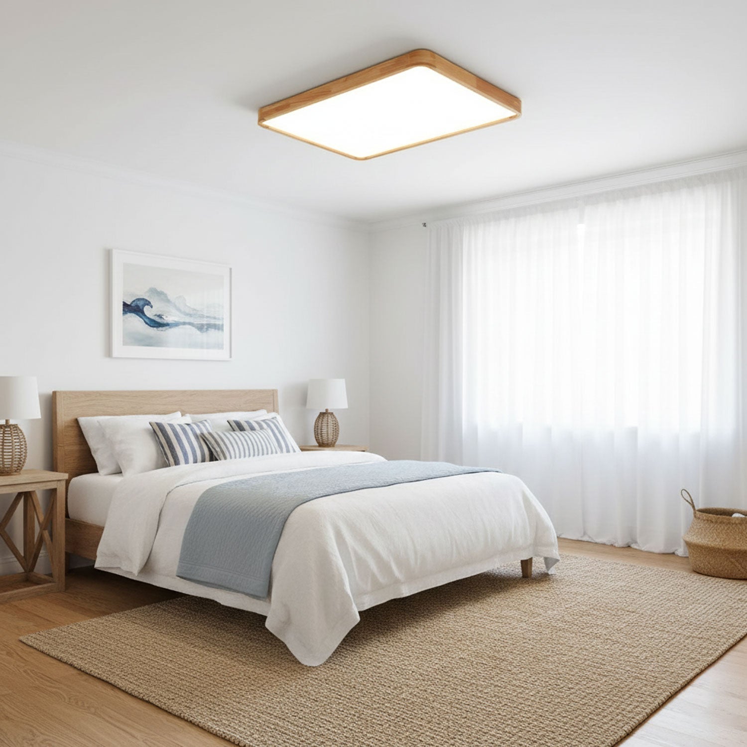 Wooden Geometric Ceiling Light | Adjustable LED, Natural Wood & Acrylic Shades for Modern Home Decor