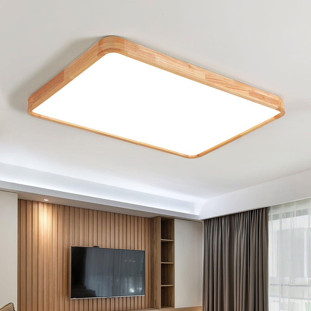 Wooden Geometric Ceiling Light | Adjustable LED, Natural Wood & Acrylic Shades for Modern Home Decor