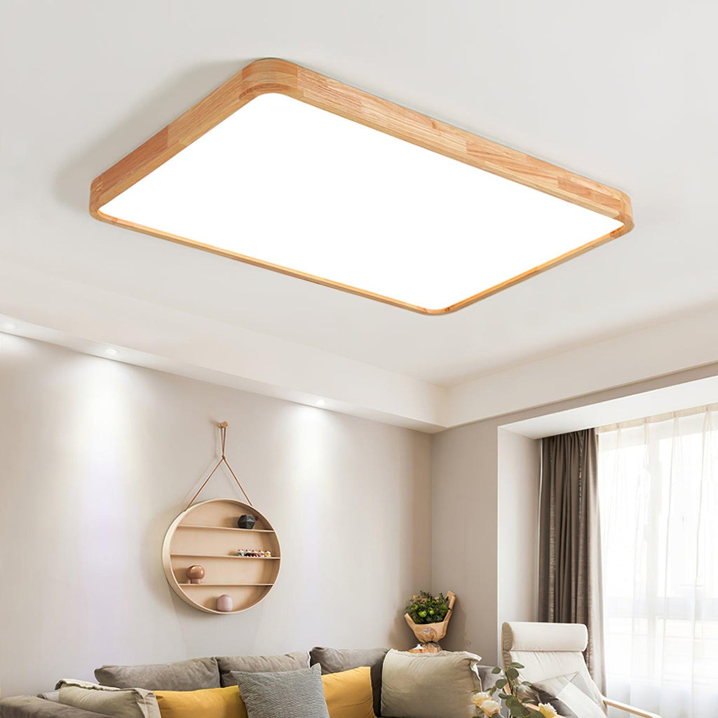 Wooden Geometric Ceiling Light | Adjustable LED, Natural Wood & Acrylic Shades for Modern Home Decor