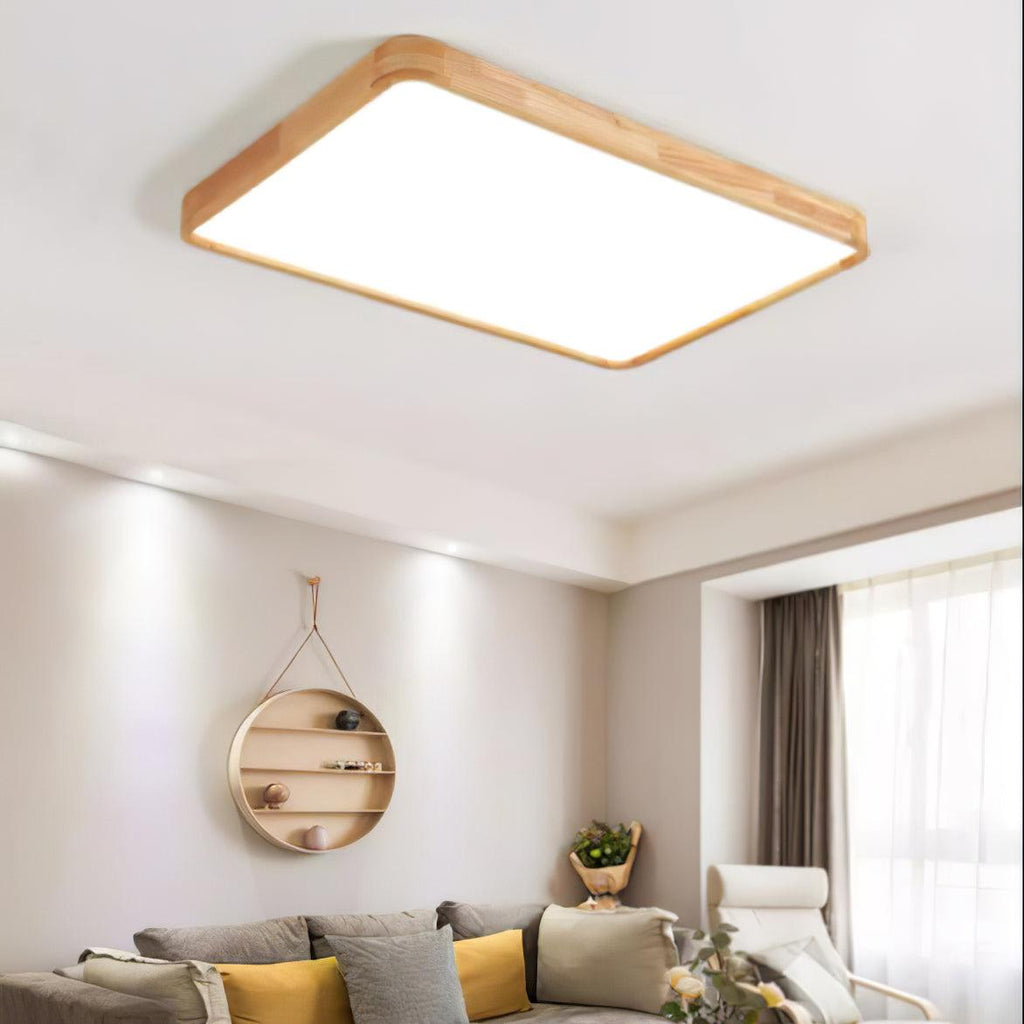 Wooden Geometric Ceiling Light | Adjustable LED, Natural Wood & Acrylic Shades for Modern Home Decor