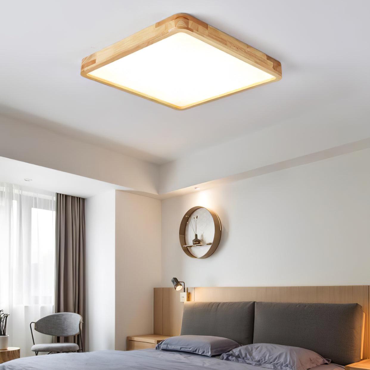 Wooden Geometric Ceiling Light | Adjustable LED, Natural Wood & Acrylic Shades for Modern Home Decor