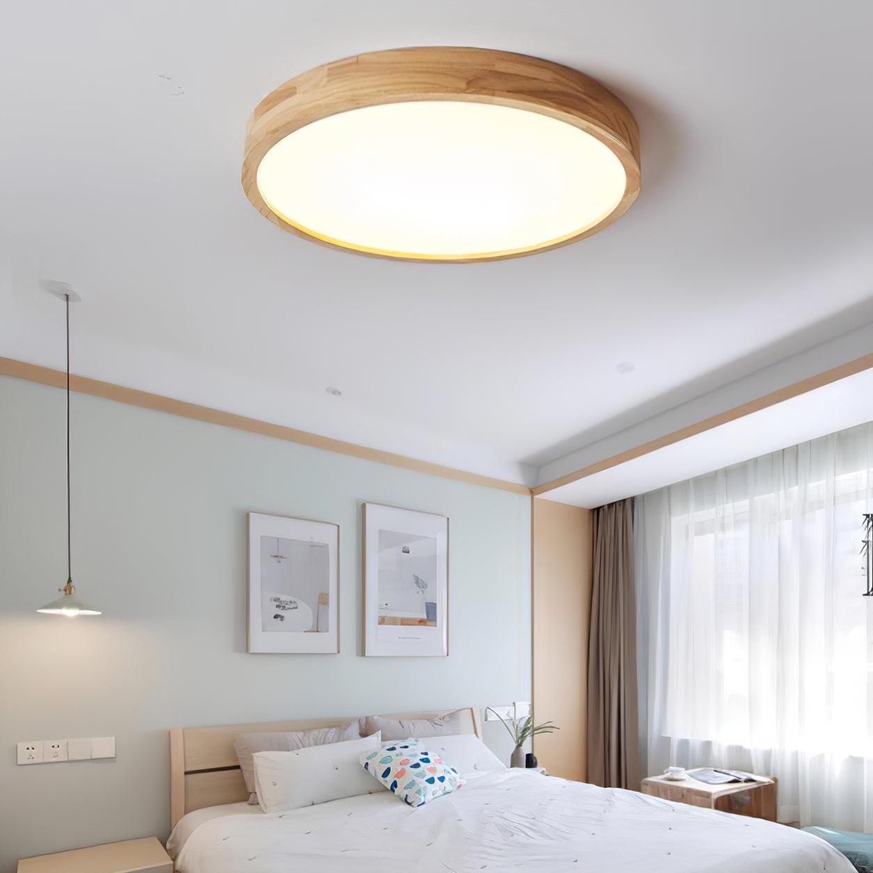 Wooden Geometric Ceiling Light | Adjustable LED, Natural Wood & Acrylic Shades for Modern Home Decor