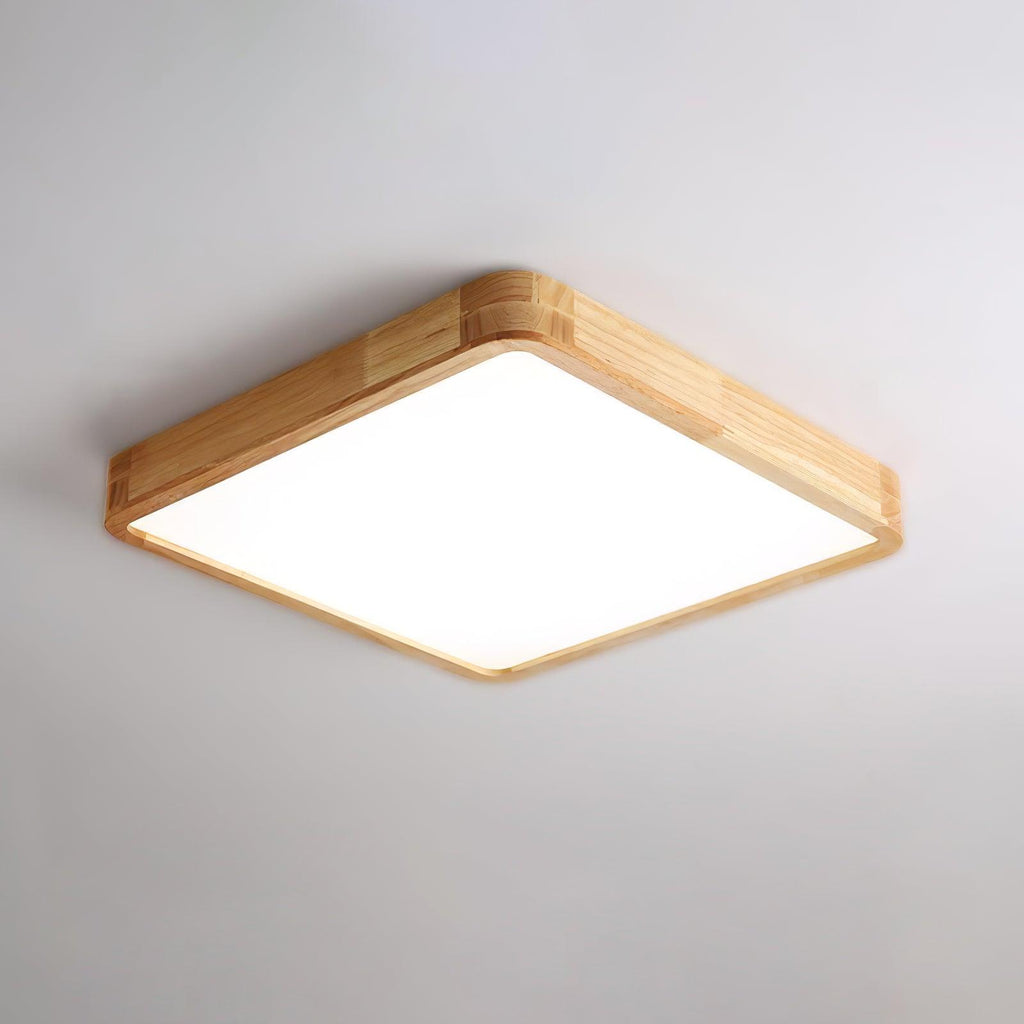 Wooden Geometric Ceiling Light | Adjustable LED, Natural Wood & Acrylic Shades for Modern Home Decor