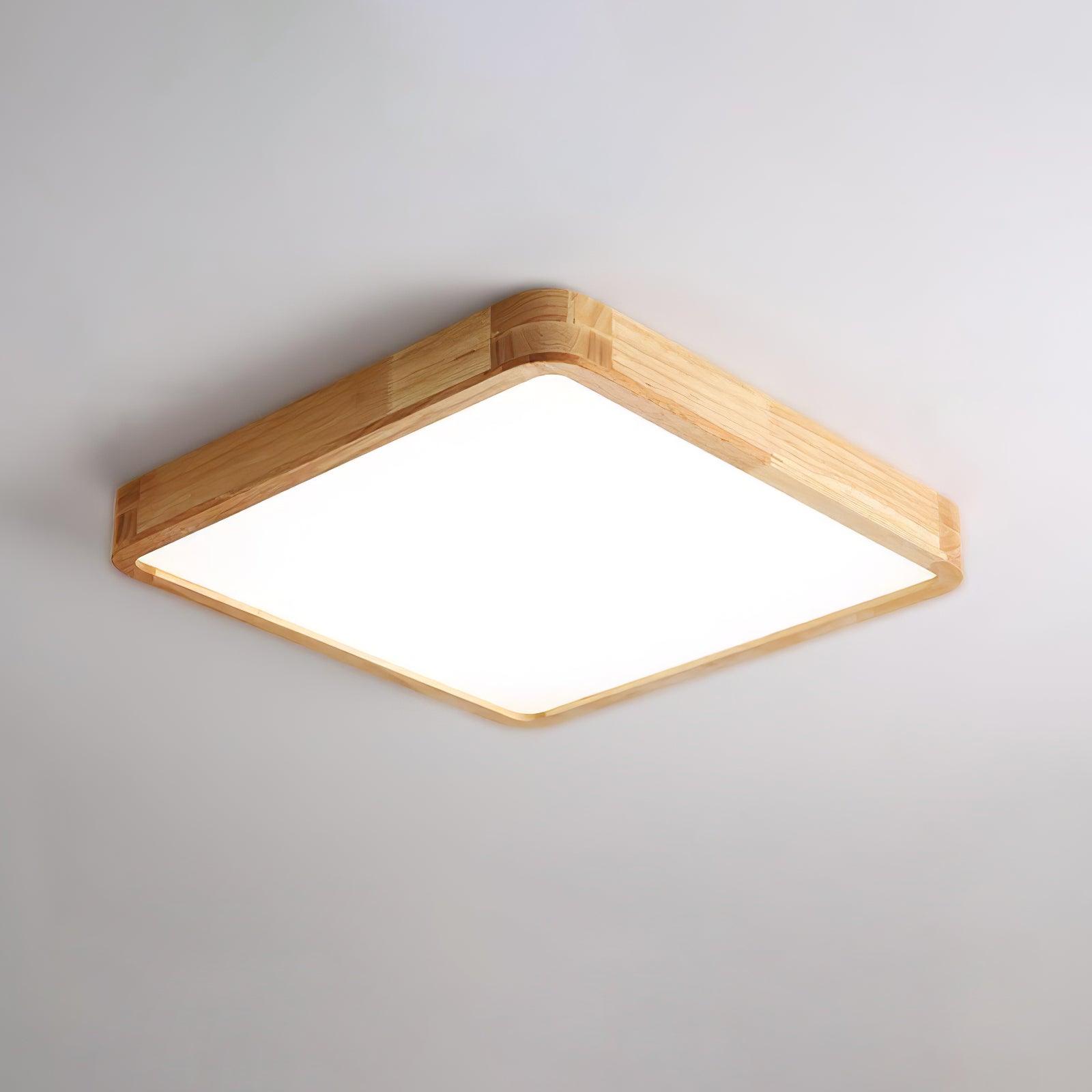 Wooden Geometric Ceiling Light | Adjustable LED, Natural Wood & Acrylic Shades for Modern Home Decor
