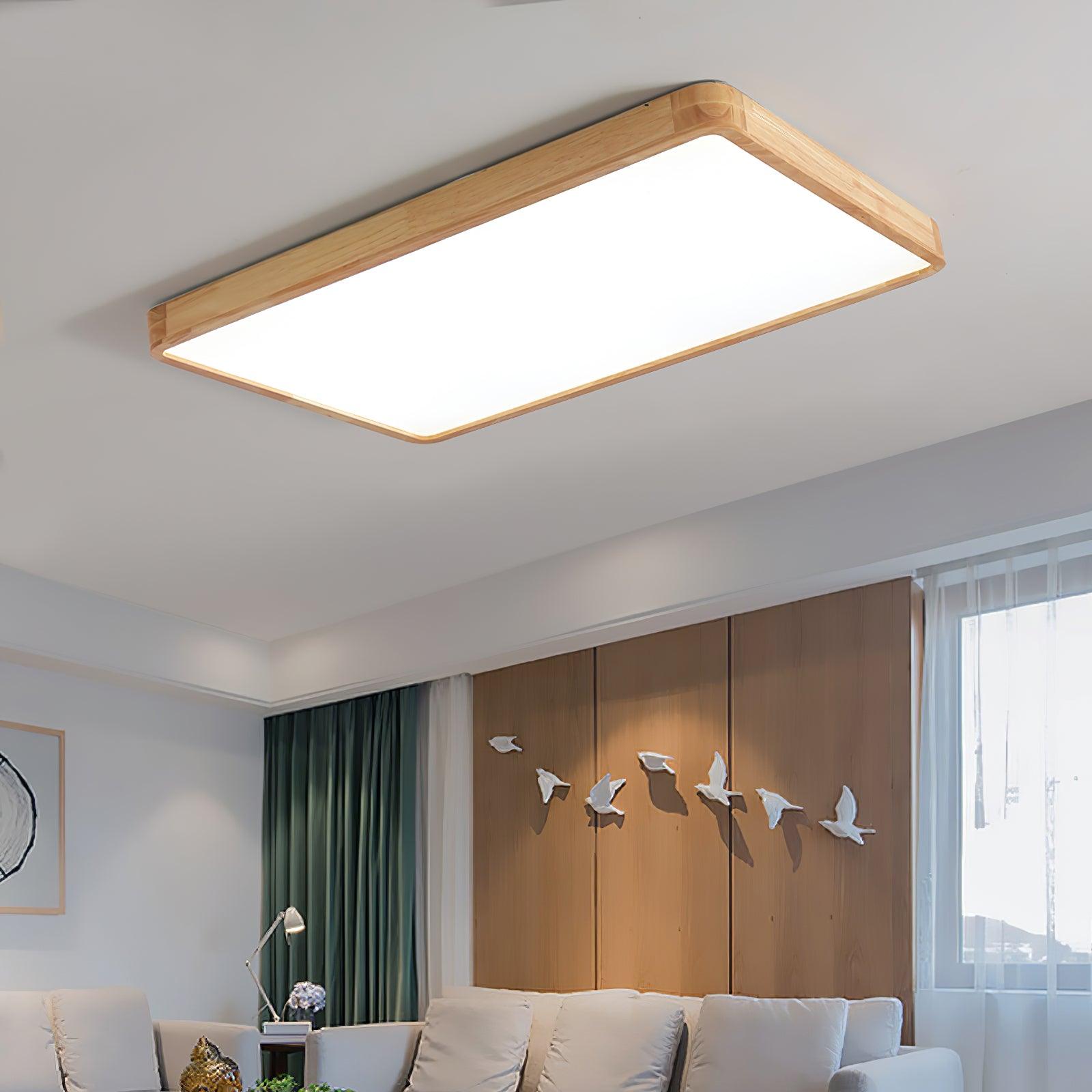 Wooden Geometric Ceiling Light | Adjustable LED, Natural Wood & Acrylic Shades for Modern Home Decor