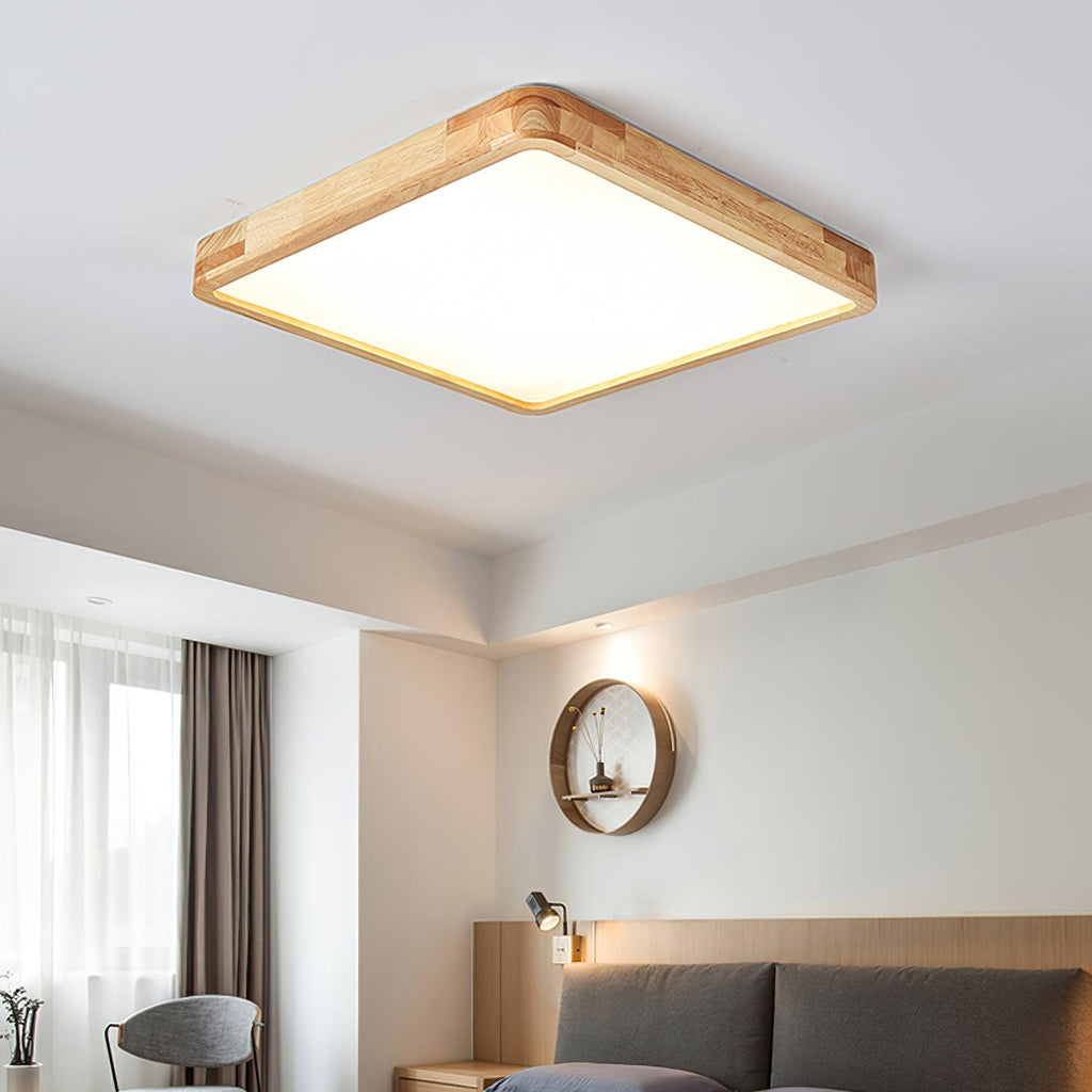 Wooden Geometric Ceiling Light | Adjustable LED, Natural Wood & Acrylic Shades for Modern Home Decor